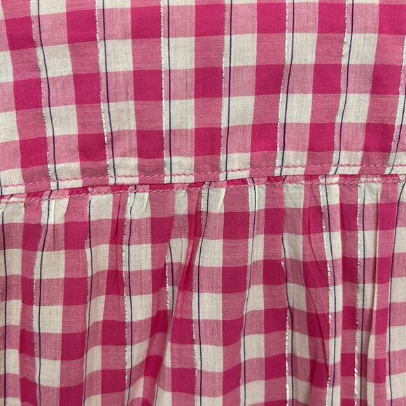 Anthropologie Pilcro Deb Shimmer Gingham Ombre Button Front Relaxed Shirt Small - Picture 8 of 13